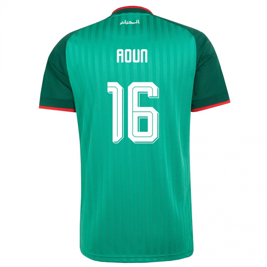 ילדים כדורגל אלג'יריה Abdellah Aoun #16 ירוק אדום לבן הרחק ג'רזי 26-28
