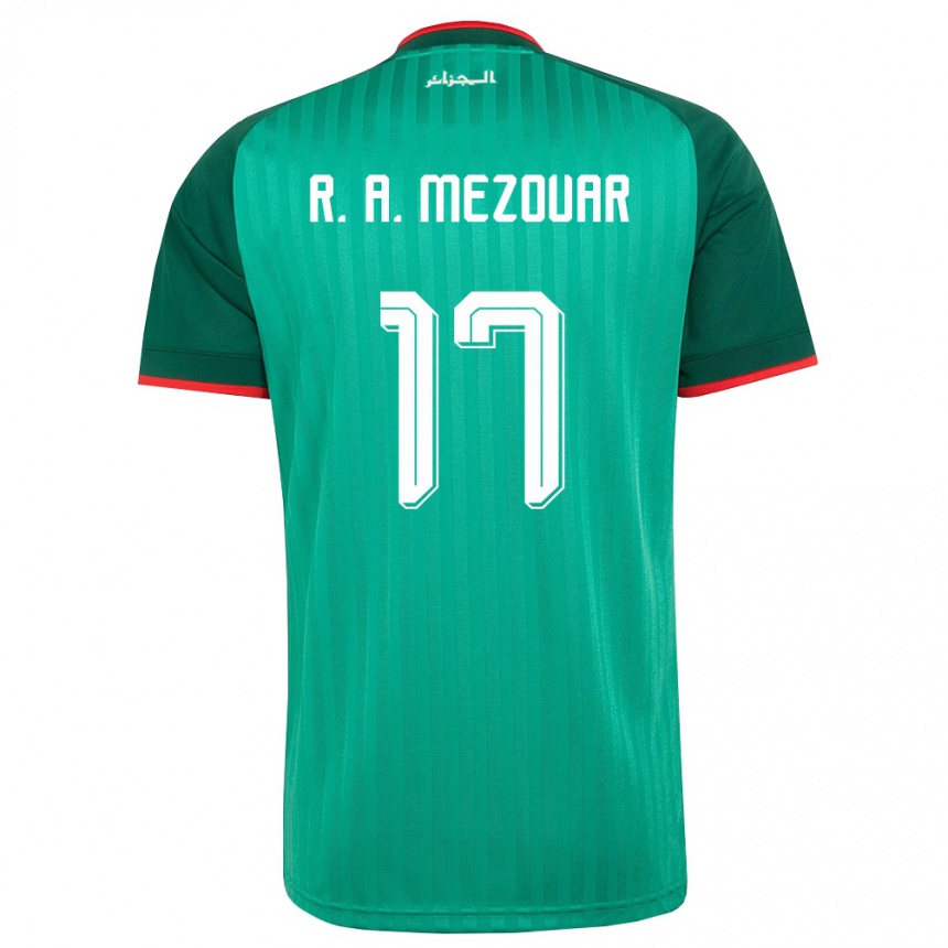 ילדים כדורגל אלג'יריה Reda Abdelhamid Mezouar #17 ירוק אדום לבן הרחק ג'רזי 26-28