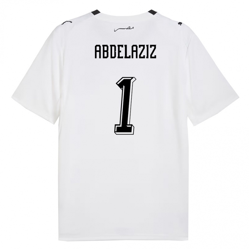 ילדים כדורגל מצרים Omar Abdelaziz #1 לבן אפור שחור הרחק ג'רזי 26-28