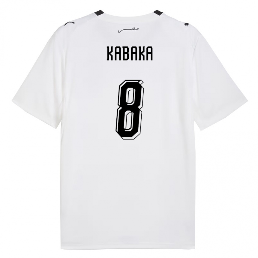 ילדים כדורגל מצרים Kabaka #8 לבן אפור שחור הרחק ג'רזי 26-28