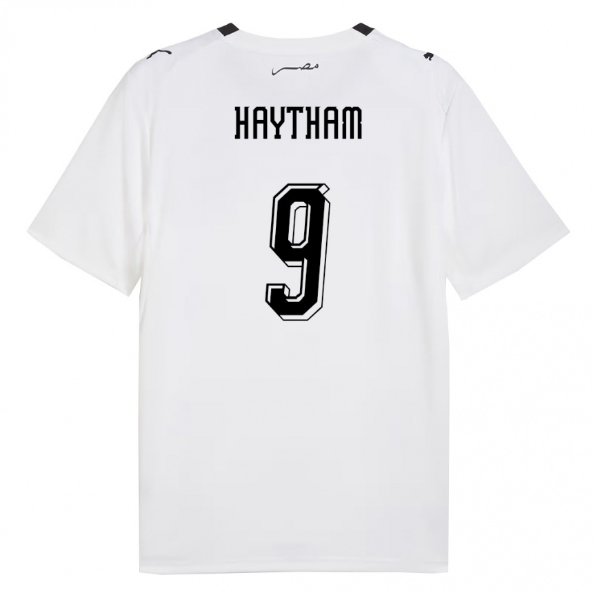 ילדים כדורגל מצרים Mohamed Haytham #9 לבן אפור שחור הרחק ג'רזי 26-28