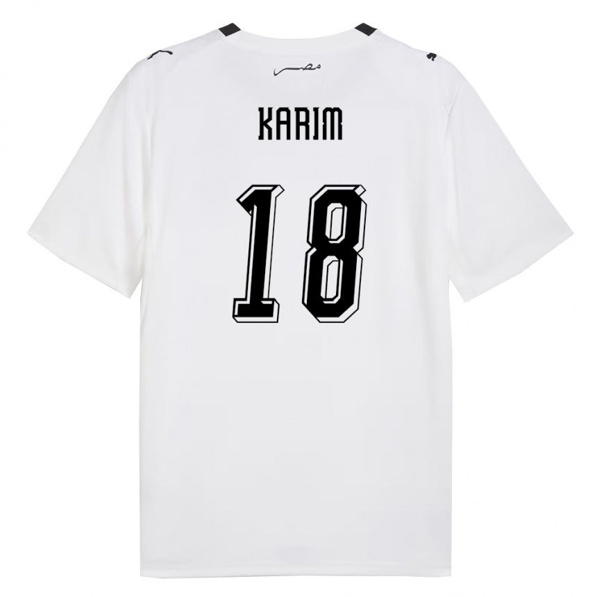 ילדים כדורגל מצרים Seif Karim #18 לבן אפור שחור הרחק ג'רזי 26-28