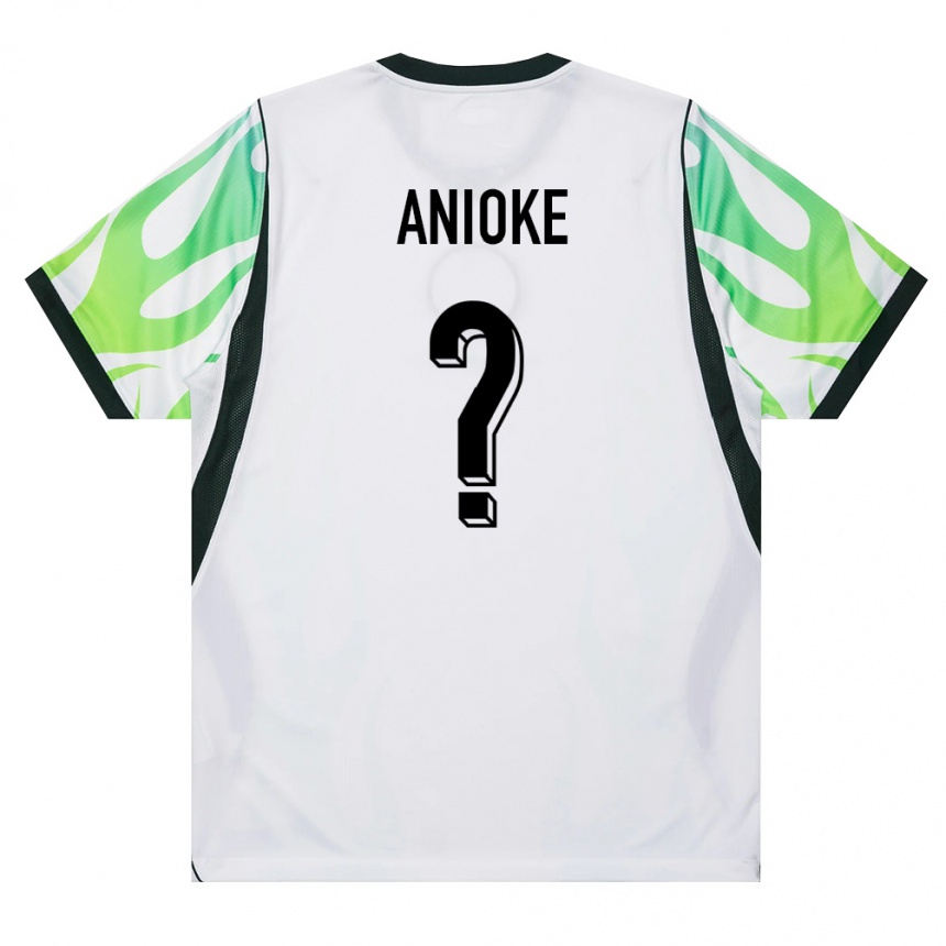 ילדים כדורגל ניגריה Anthony Anioke #0 לבן ירוק הרחק ג'רזי 26-28