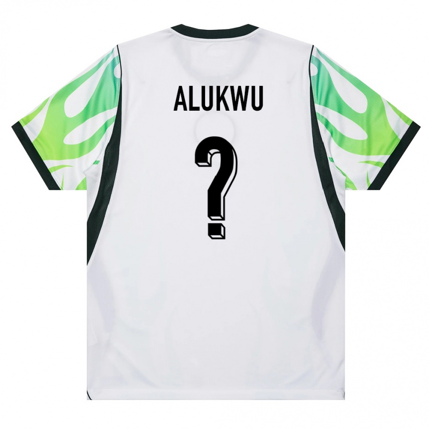 ילדים כדורגל ניגריה Jonathan Alukwu #0 לבן ירוק הרחק ג'רזי 26-28