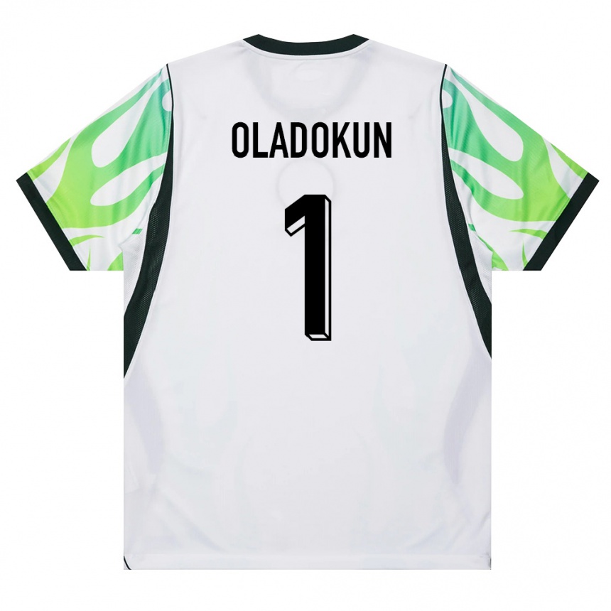 ילדים כדורגל ניגריה Tomiwa Oladokun #1 לבן ירוק הרחק ג'רזי 26-28