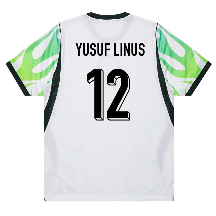 ילדים כדורגל ניגריה Hope Yusuf Linus #12 לבן ירוק הרחק ג'רזי 26-28