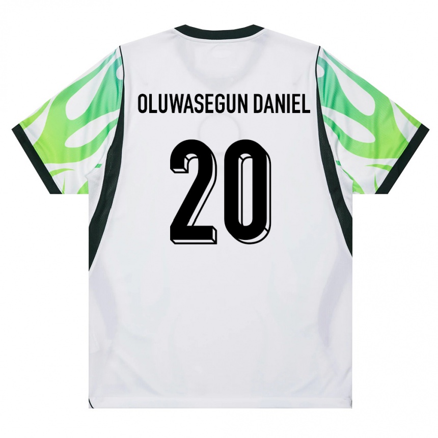 ילדים כדורגל ניגריה Favour Oluwasegun Daniel #20 לבן ירוק הרחק ג'רזי 26-28