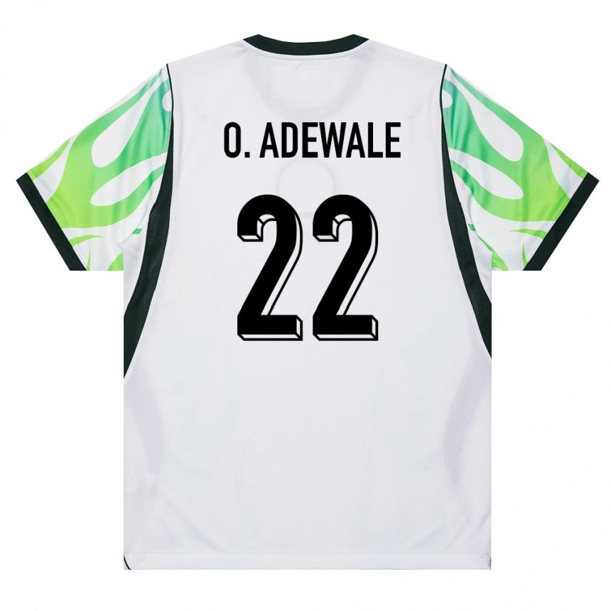 ילדים כדורגל ניגריה Quadri Oluwatobiloba Adewale #22 לבן ירוק הרחק ג'רזי 26-28