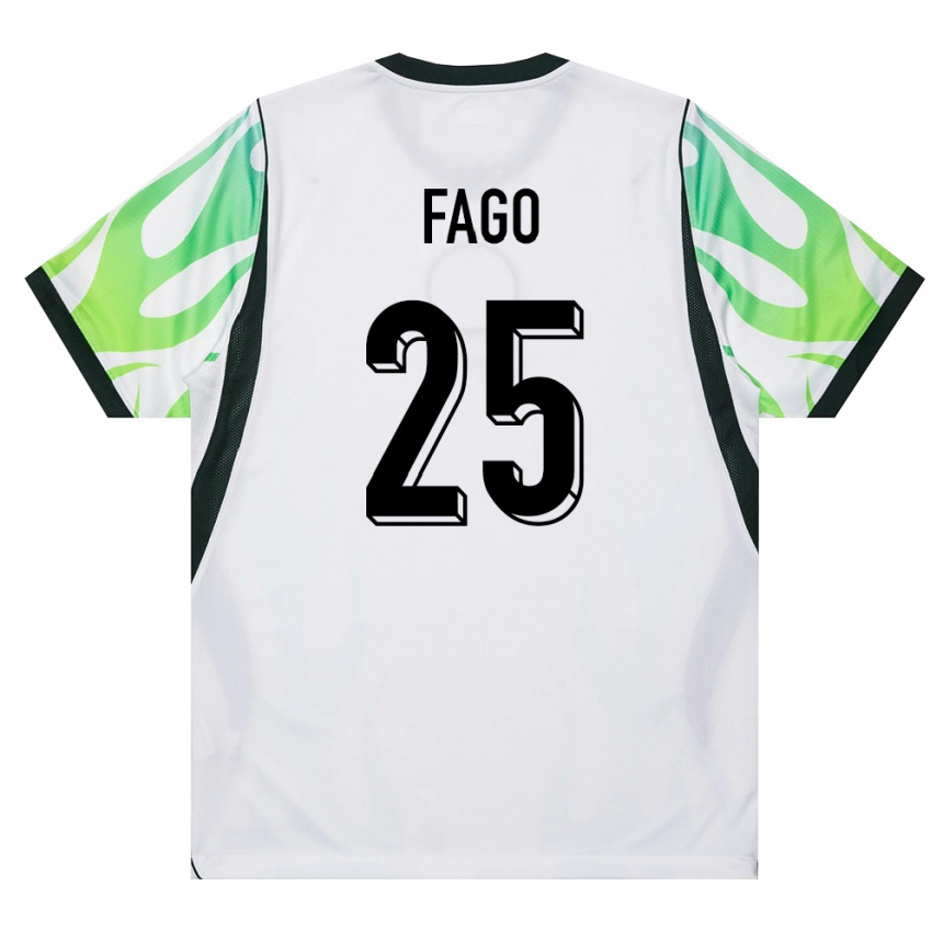 ילדים כדורגל ניגריה Salim Fago Lawal #25 לבן ירוק הרחק ג'רזי 26-28