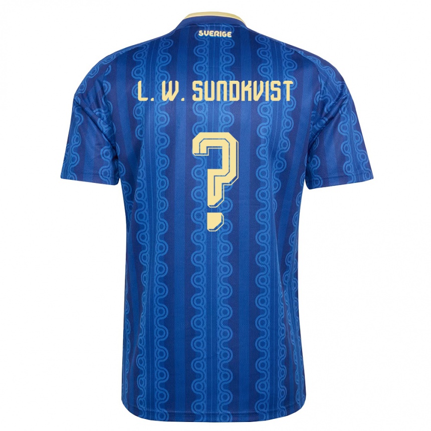 ילדים כדורגל שוודיה Leandro Westberg Sundkvist #0 כחול כהה צהוב הרחק ג'רזי 26-28