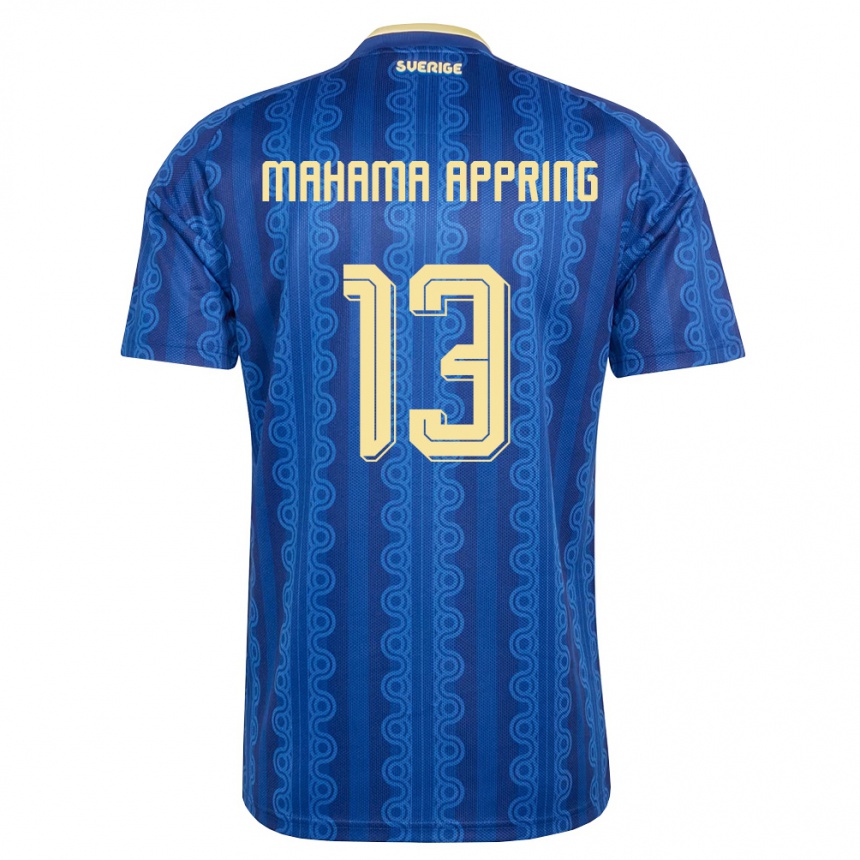 ילדים כדורגל שוודיה Elliot Mahama Appring #13 כחול כהה צהוב הרחק ג'רזי 26-28