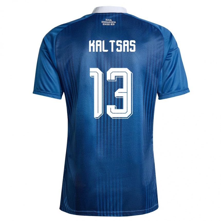 ילדים כדורגל יוון Vasilios Kaltsas #13 כהה כחול לבן הרחק ג'רזי 26-28