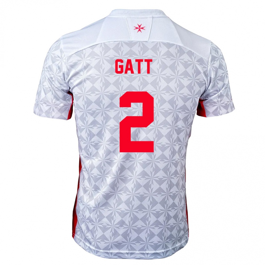 ילדים כדורגל מלטה Liam Gatt #2 אפור לבן אדום הרחק ג'רזי 26-28