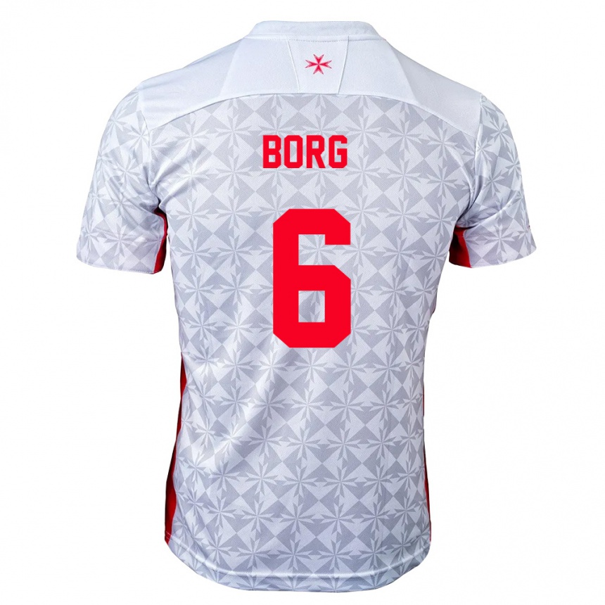 ילדים כדורגל מלטה Andy Borg #6 אפור לבן אדום הרחק ג'רזי 26-28