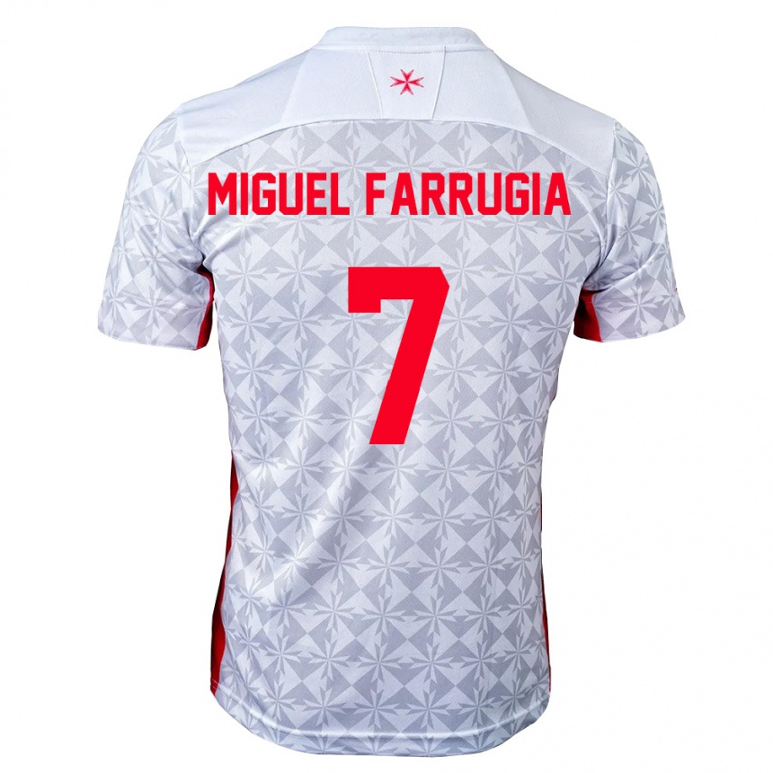 ילדים כדורגל מלטה Miguel Farrugia #7 אפור לבן אדום הרחק ג'רזי 26-28