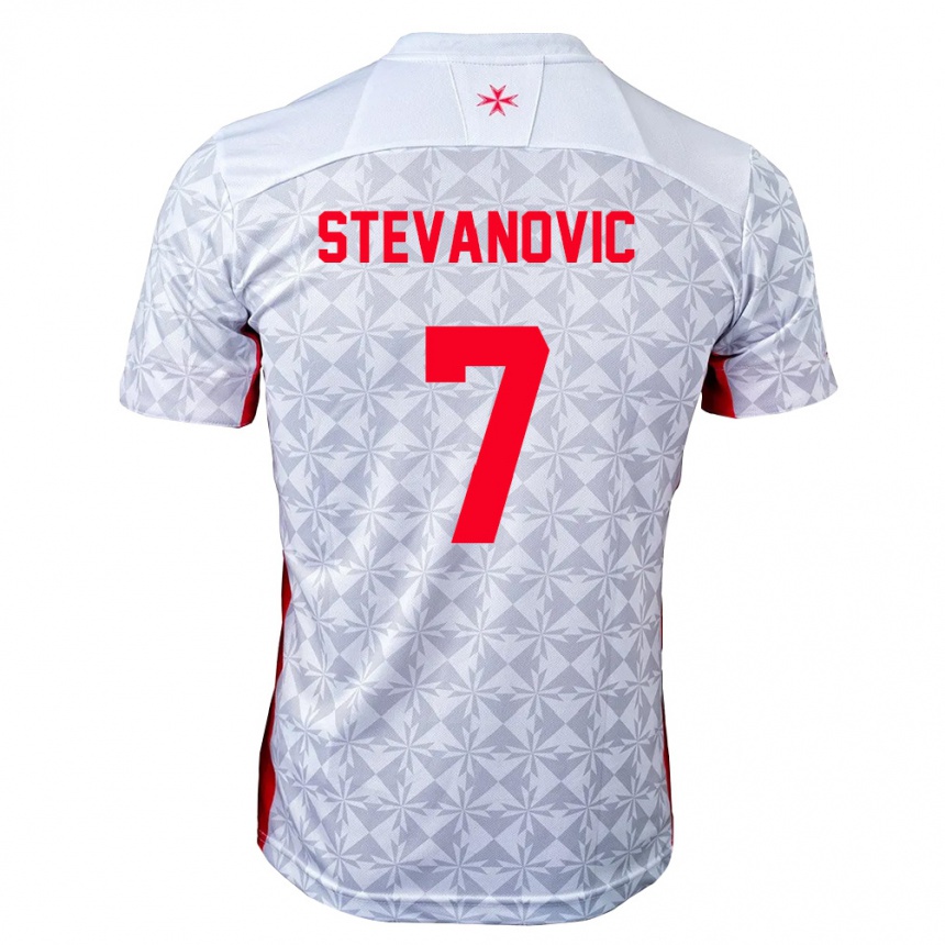 ילדים כדורגל מלטה Mateja Stevanovic #7 אפור לבן אדום הרחק ג'רזי 26-28