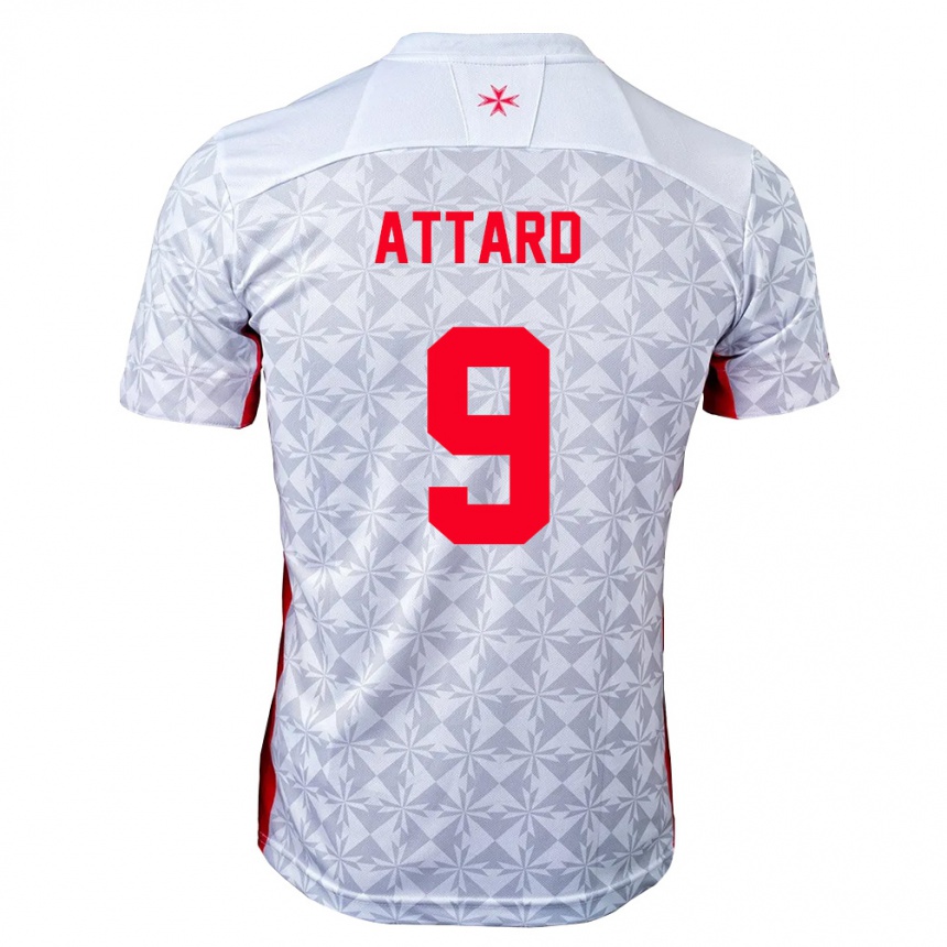 ילדים כדורגל מלטה Denzel Attard #9 אפור לבן אדום הרחק ג'רזי 26-28