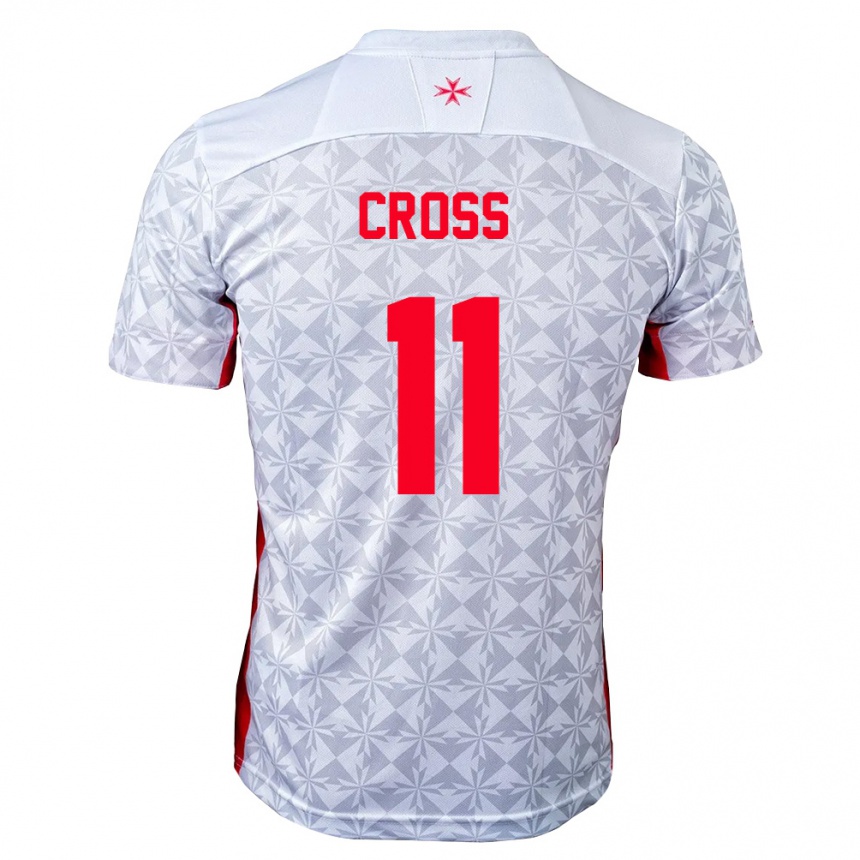ילדים כדורגל מלטה Nathan Cross #11 אפור לבן אדום הרחק ג'רזי 26-28