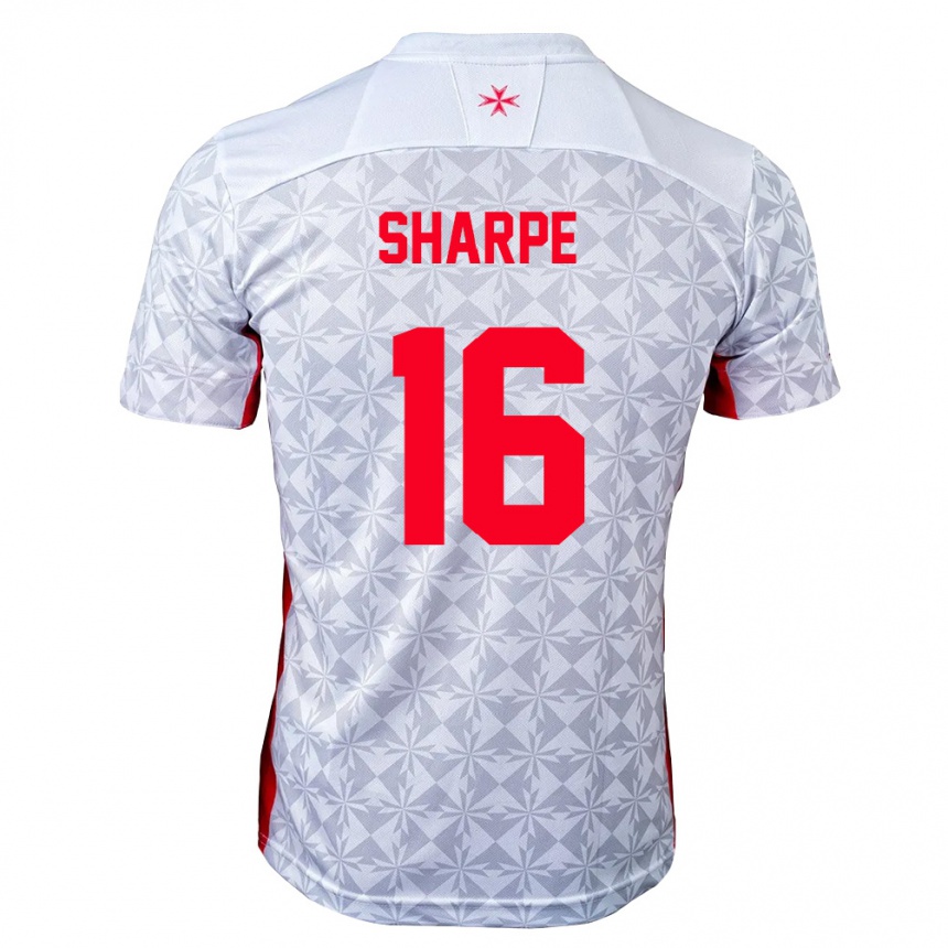ילדים כדורגל מלטה James Sharpe #16 אפור לבן אדום הרחק ג'רזי 26-28
