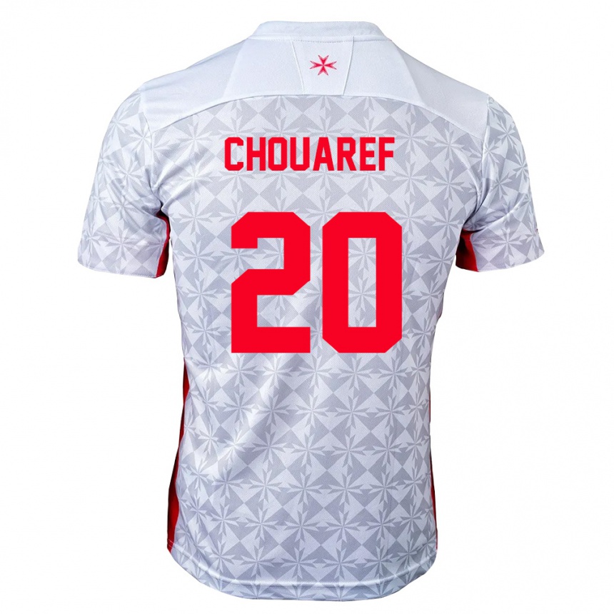 ילדים כדורגל מלטה Ilyas Chouaref #20 אפור לבן אדום הרחק ג'רזי 26-28