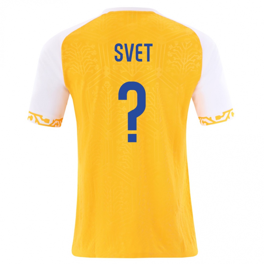 ילדים כדורגל מולדובה Stanislav Svet #0 צהוב לבן הרחק ג'רזי 26-28