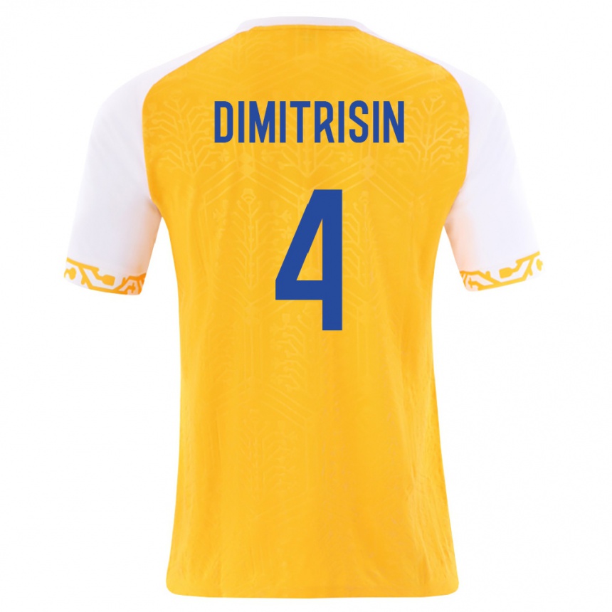 ילדים כדורגל מולדובה Daniil Dimitrișin #4 צהוב לבן הרחק ג'רזי 26-28