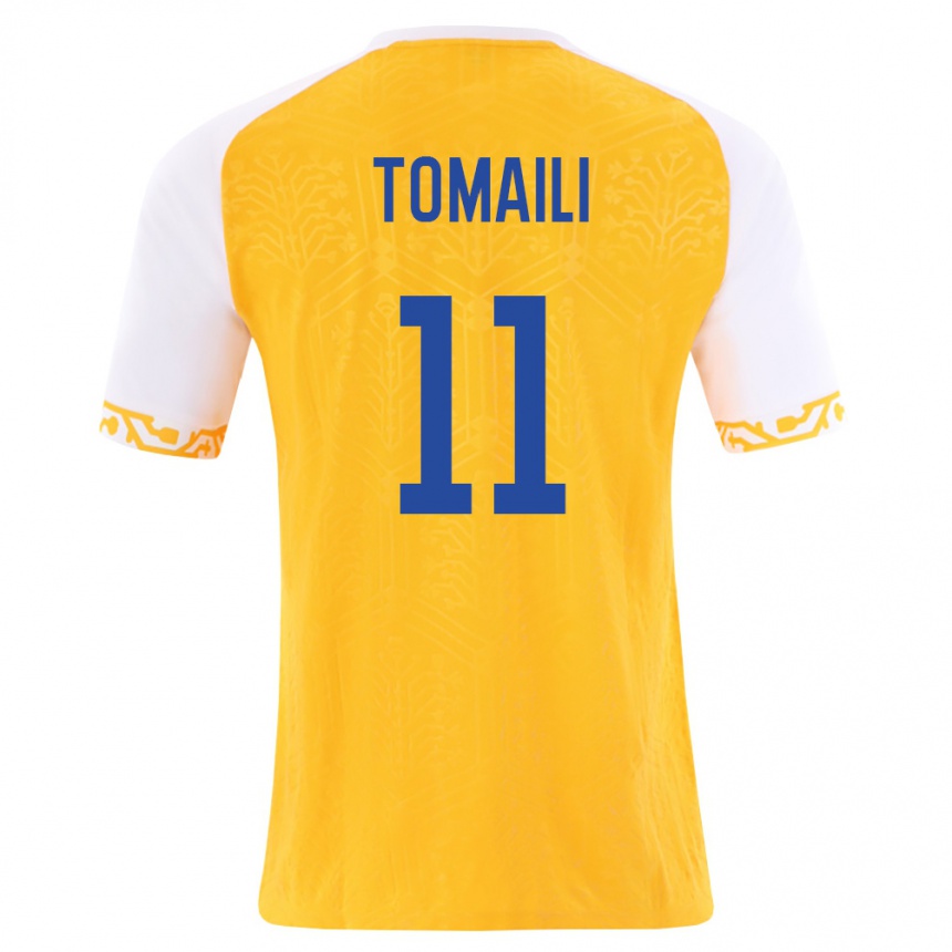 ילדים כדורגל מולדובה Serghei Tomaili #11 צהוב לבן הרחק ג'רזי 26-28