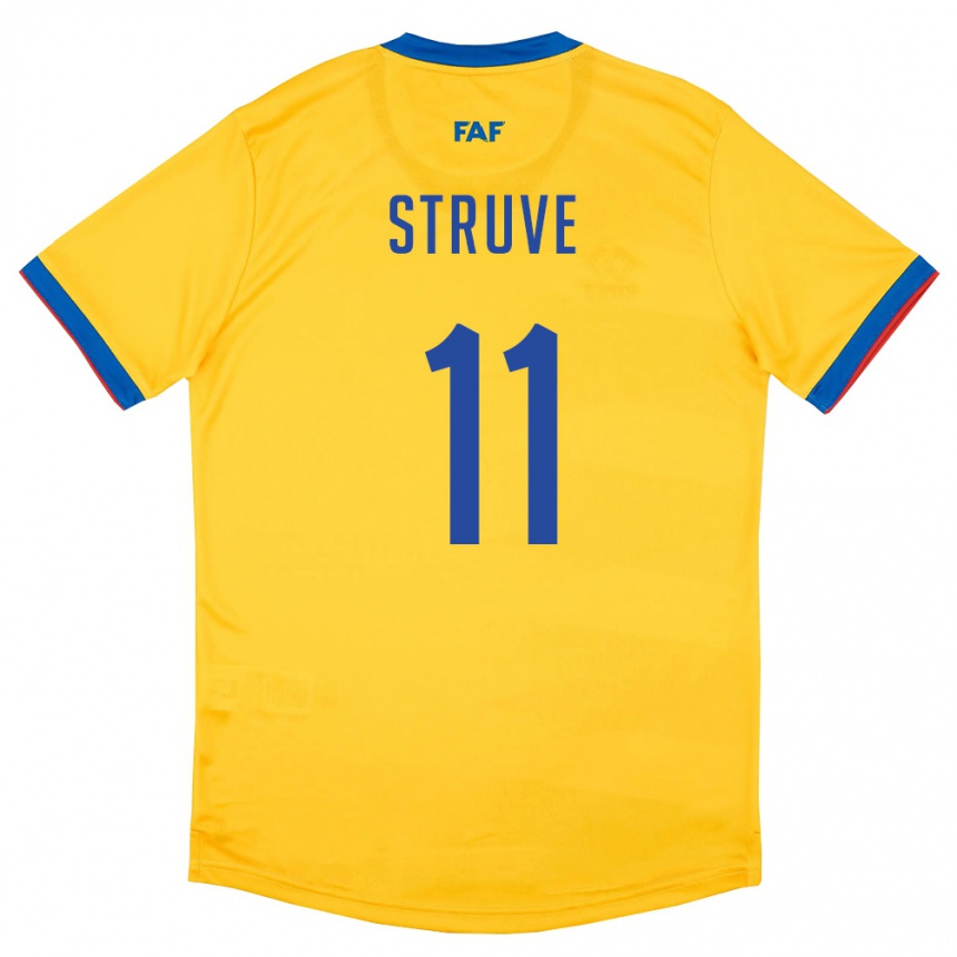 ילדים כדורגל אנדורה Biel Struve #11 צהוב כחול אדום הרחק ג'רזי 26-28