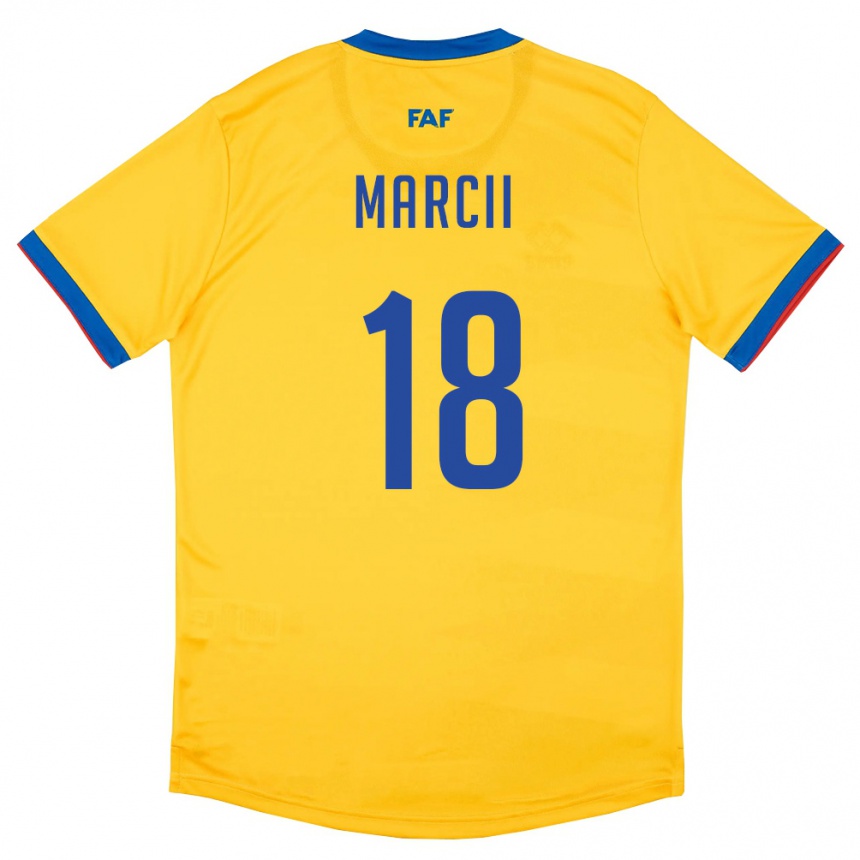 ילדים כדורגל אנדורה Marcii #18 צהוב כחול אדום הרחק ג'רזי 26-28