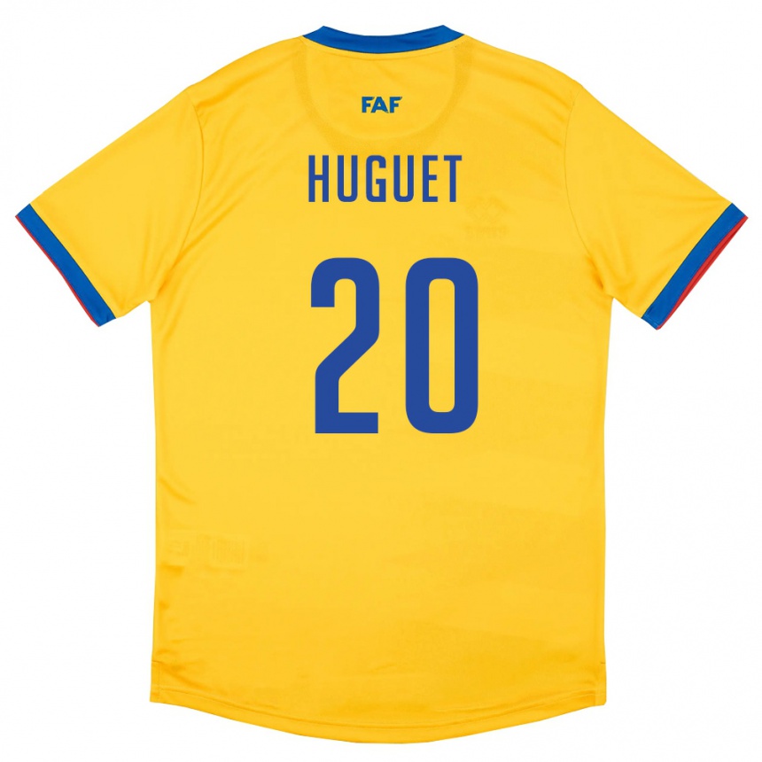 ילדים כדורגל אנדורה Marc Huguet #20 צהוב כחול אדום הרחק ג'רזי 26-28