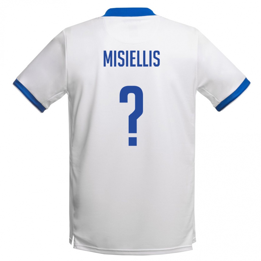 ילדים כדורגל קפריסין Andreas Misiellis #0 לבן כחול מלכותי הרחק ג'רזי 26-28
