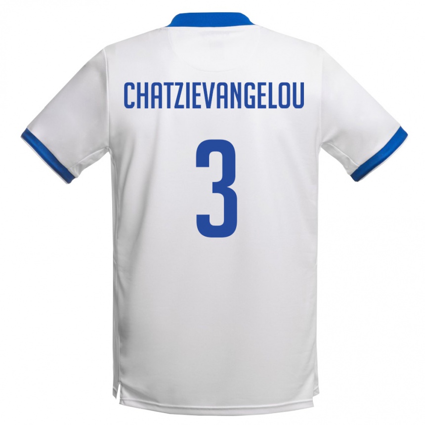 ילדים כדורגל קפריסין Petros Chatzievangelou #3 לבן כחול מלכותי הרחק ג'רזי 26-28