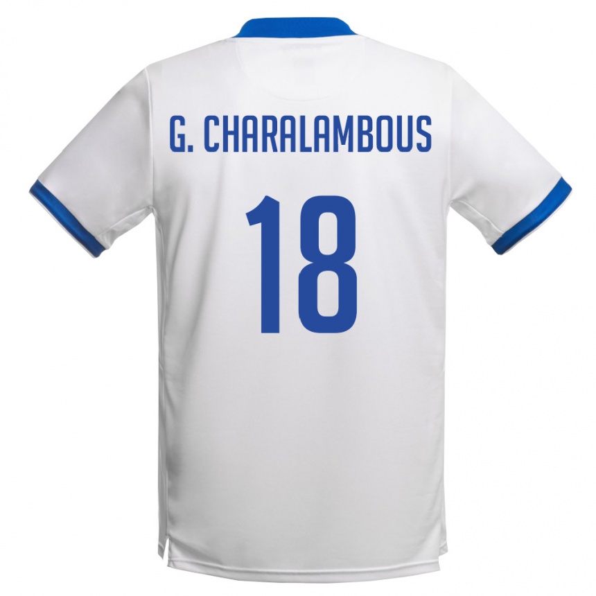 ילדים כדורגל קפריסין Gordon Panagiotis Charalambous #18 לבן כחול מלכותי הרחק ג'רזי 26-28