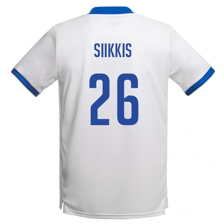 ילדים כדורגל קפריסין Andreas Siikkis #26 לבן כחול מלכותי הרחק ג'רזי 26-28
