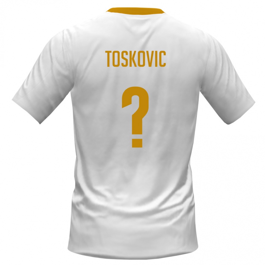 ילדים כדורגל מונטנגרו Balsa Toskovic #0 לבן אדום צהוב הרחק ג'רזי 26-28