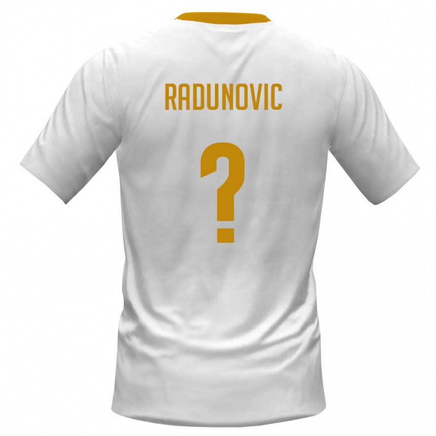 ילדים כדורגל מונטנגרו Radovan Radunovic #0 לבן אדום צהוב הרחק ג'רזי 26-28