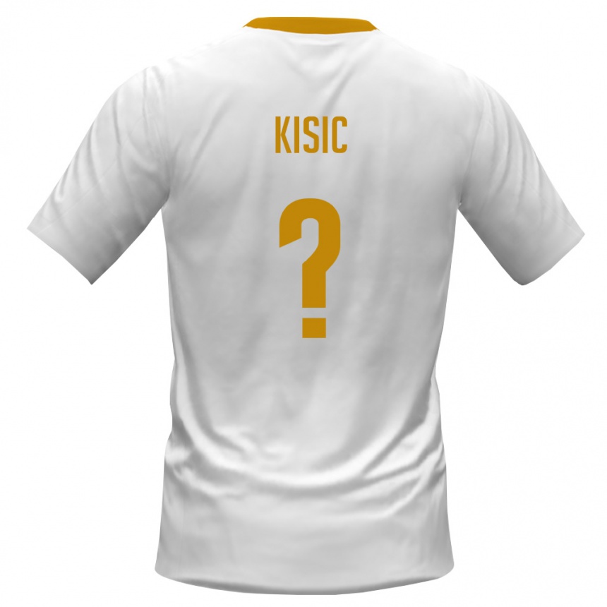 ילדים כדורגל מונטנגרו Danilo Kisic #0 לבן אדום צהוב הרחק ג'רזי 26-28