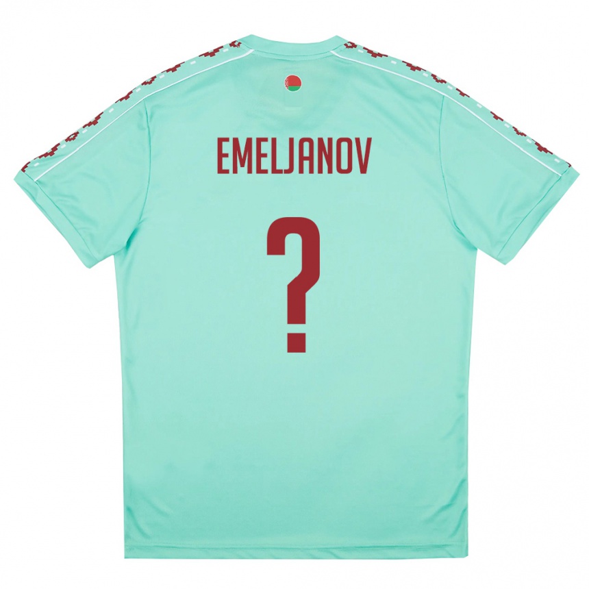 ילדים כדורגל בלארוס Gleb Emeljanov #0 ירוק בהיר בורדו הרחק ג'רזי 26-28