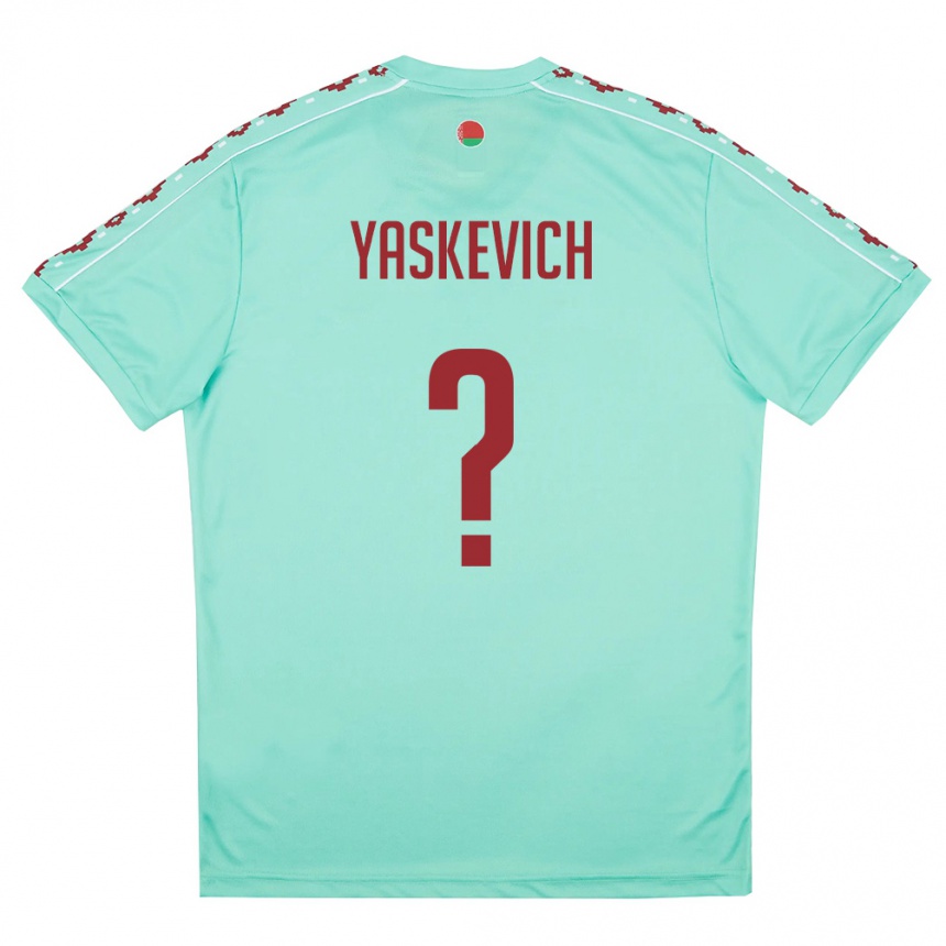 ילדים כדורגל בלארוס Maksim Yaskevich #0 ירוק בהיר בורדו הרחק ג'רזי 26-28