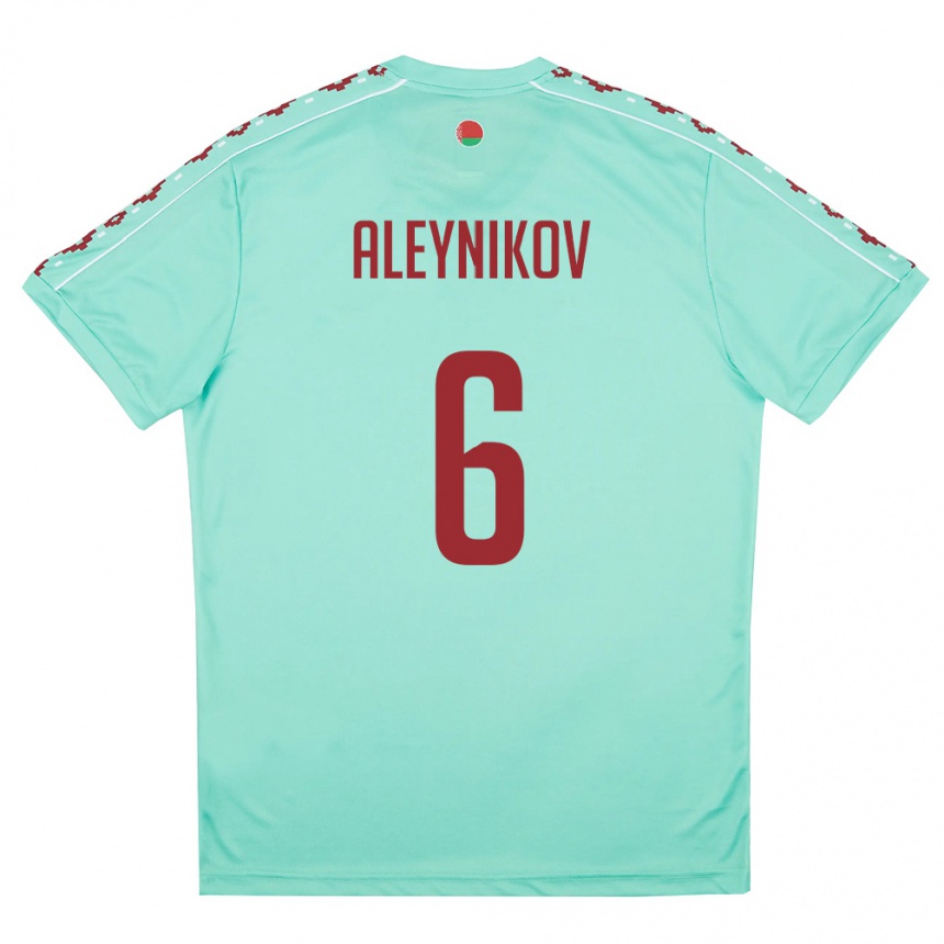 ילדים כדורגל בלארוס Marat Aleynikov #6 ירוק בהיר בורדו הרחק ג'רזי 26-28