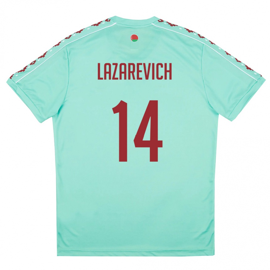 ילדים כדורגל בלארוס Marat Lazarevich #14 ירוק בהיר בורדו הרחק ג'רזי 26-28