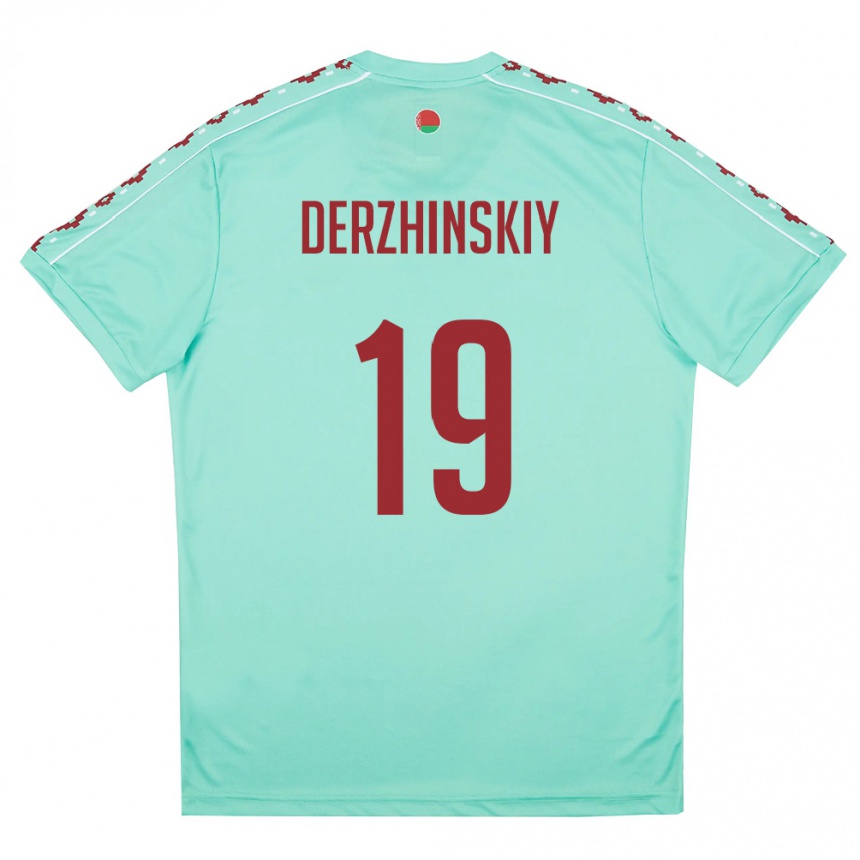ילדים כדורגל בלארוס Aleksandr Derzhinskiy #19 ירוק בהיר בורדו הרחק ג'רזי 26-28