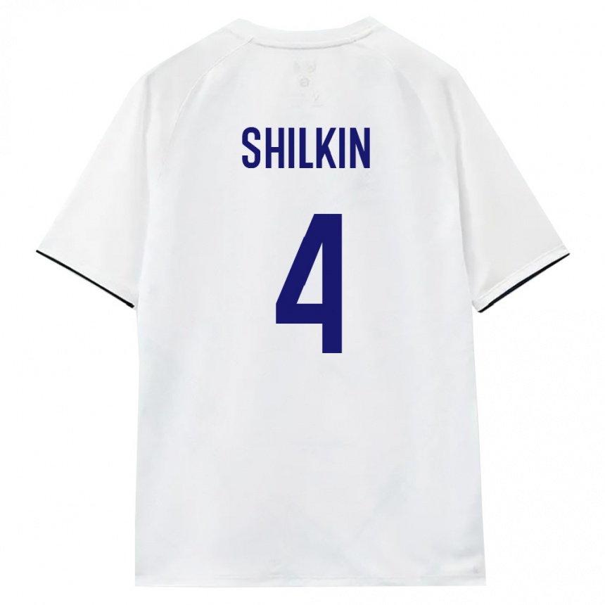 ילדים כדורגל רוסיה Egor Shilkin #4 לבן חום שחור הרחק ג'רזי 26-28
