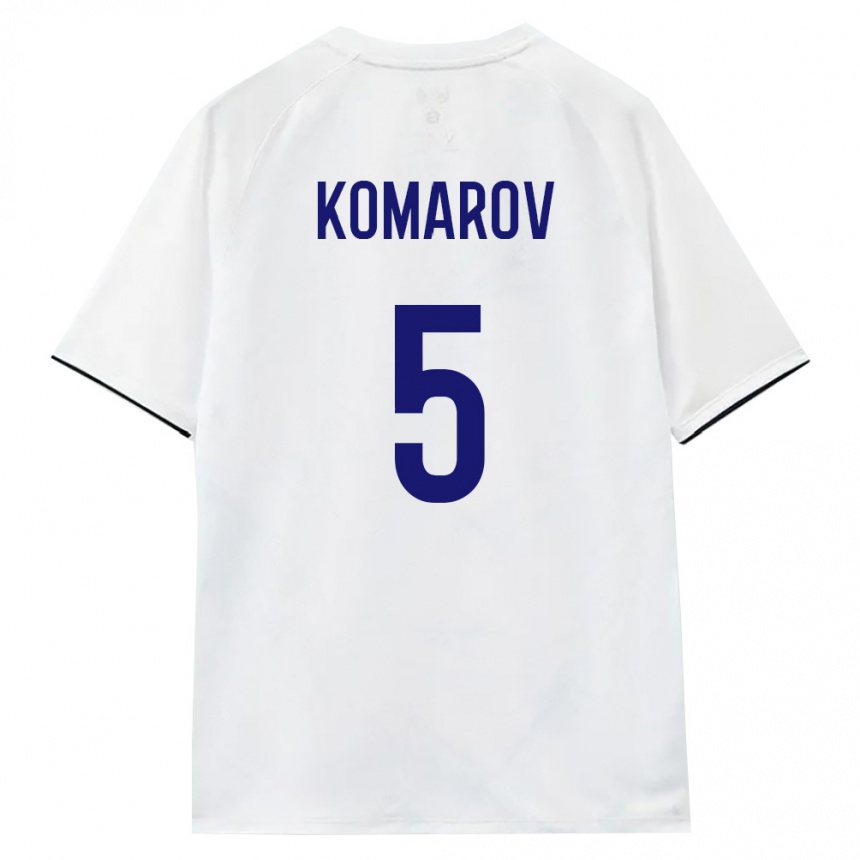 ילדים כדורגל רוסיה Bulat Komarov #5 לבן חום שחור הרחק ג'רזי 26-28
