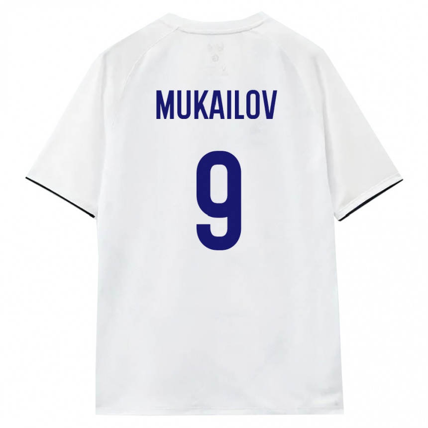 ילדים כדורגל רוסיה Kazbek Mukailov #9 לבן חום שחור הרחק ג'רזי 26-28