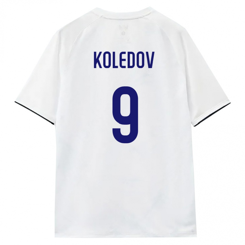 ילדים כדורגל רוסיה Aleksandr Koledov #9 לבן חום שחור הרחק ג'רזי 26-28