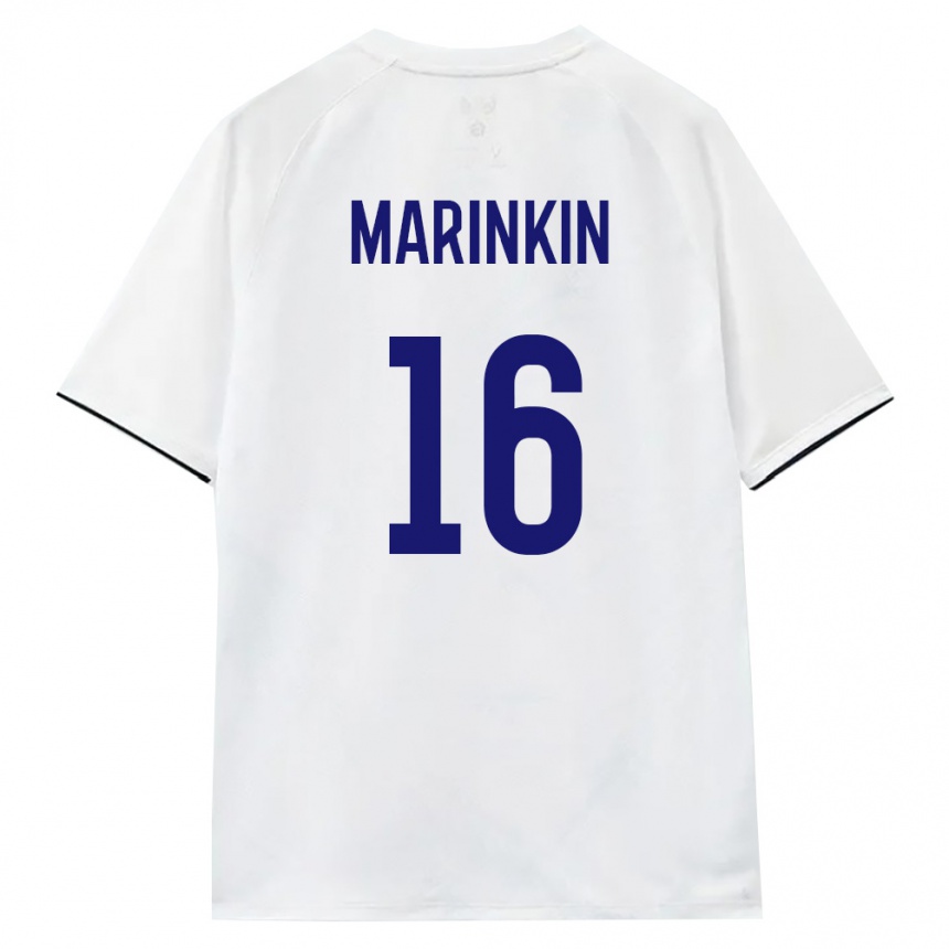 ילדים כדורגל רוסיה Timofey Marinkin #16 לבן חום שחור הרחק ג'רזי 26-28