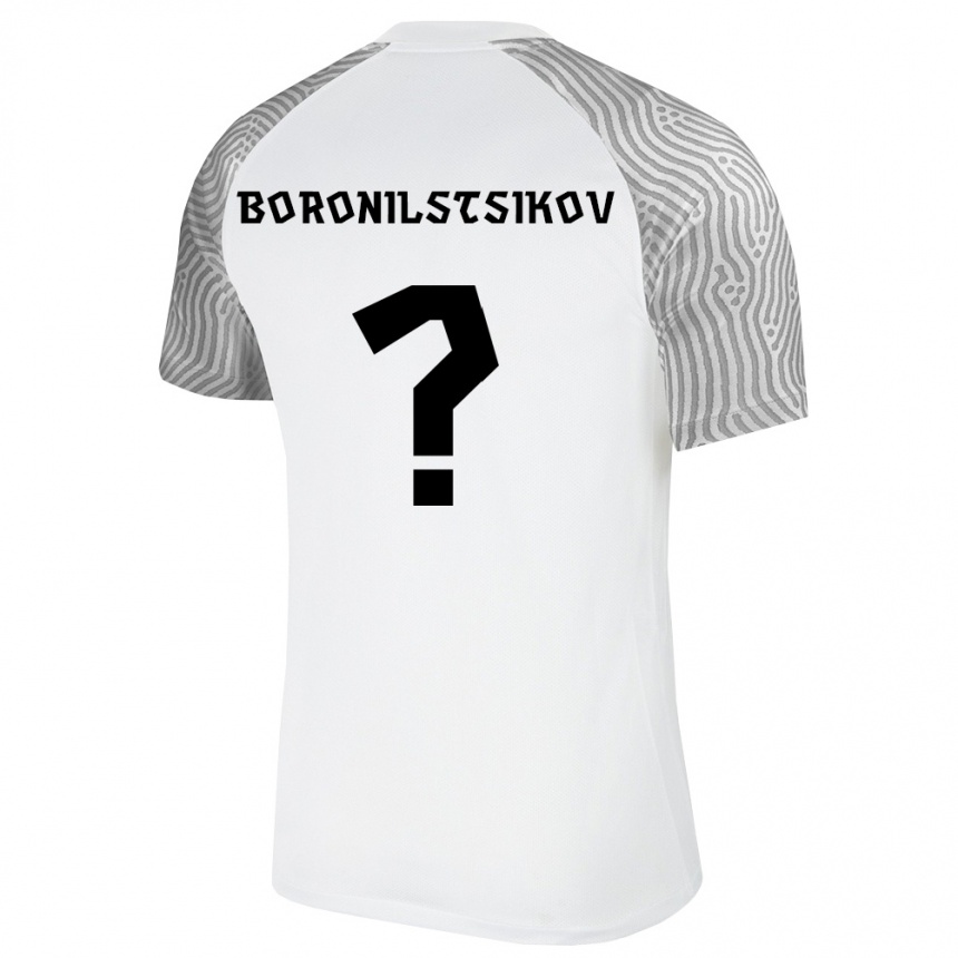 ילדים כדורגל אסטוניה Alex Boronilstsikov #0 לבן אפור הרחק ג'רזי 26-28