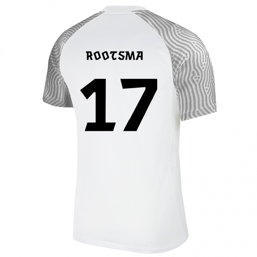 ילדים כדורגל אסטוניה Ottomar Rootsma #17 לבן אפור הרחק ג'רזי 26-28