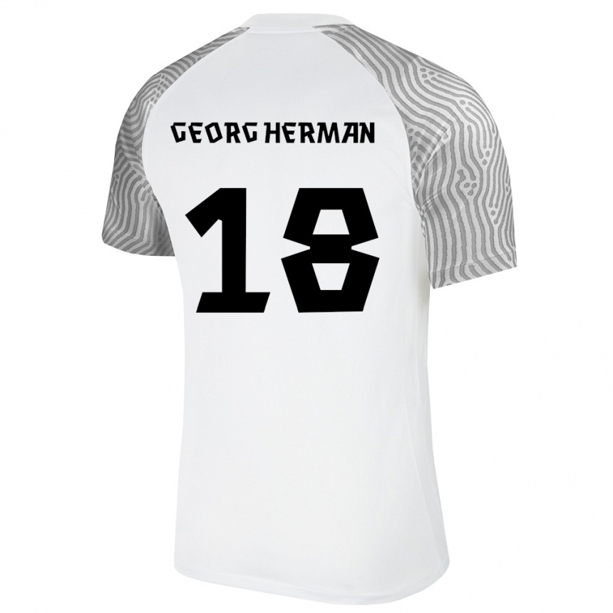 ילדים כדורגל אסטוניה Gustav Georg Herman #18 לבן אפור הרחק ג'רזי 26-28